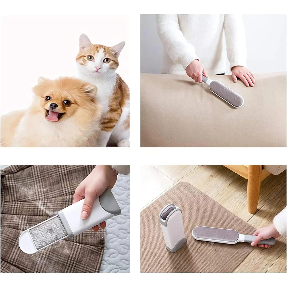 Lint Brush with Self-Cleaning Base.  Pet Hair Remover Brush, for removing pet hair from clothes, sofa's and car seats