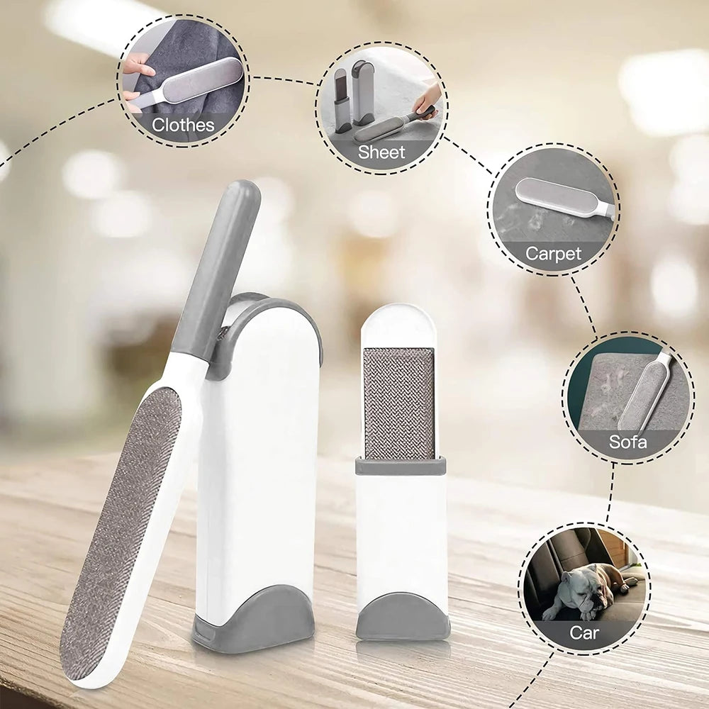 Lint Brush with Self-Cleaning Base.  Pet Hair Remover Brush, for removing pet hair from clothes, sofa's and car seats
