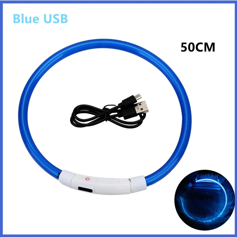 USB Rechargeable Luminous Adjustable Collar for Dogs