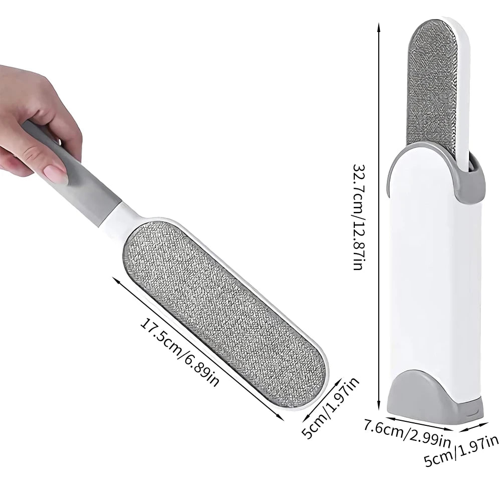 Lint Brush with Self-Cleaning Base.  Pet Hair Remover Brush, for removing pet hair from clothes, sofa's and car seats