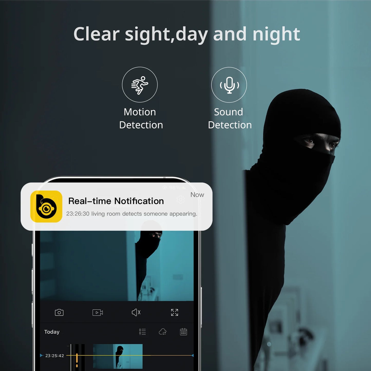 2K 5G/2.4GHz Wi-Fi Indoor Security Camera for Baby/Elder/Dog/Pet with Phone app, 2-Way Audio Baby Monitor Camera