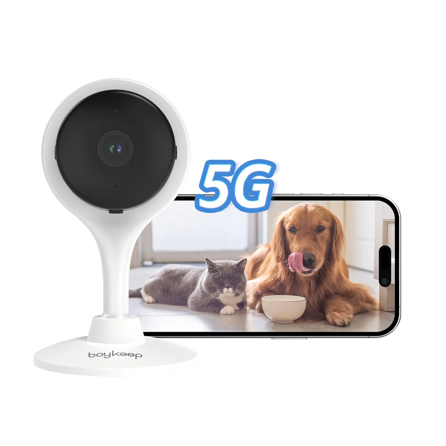 2K 5G/2.4GHz Wi-Fi Indoor Security Camera for Baby/Elder/Dog/Pet with Phone app, 2-Way Audio Baby Monitor Camera